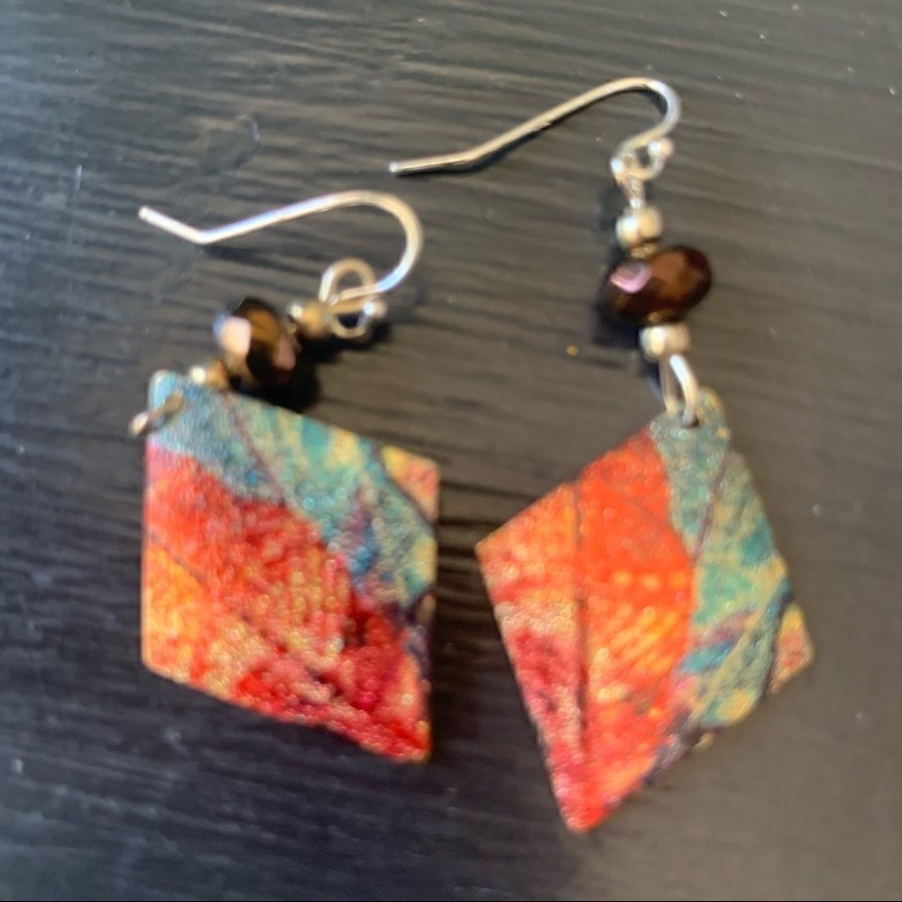 Handmade Metal Triangle earrings Size OS - Picture 3 of 4